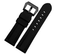 YELEMEABHB Fit For Panerai Diesel Watchband 22mm 24mm 26mm Black Blue Camouflage Green Watch Band Waterproof Silicone Strap With Steel Clasp Watch strap(Black black calsp,22mm)