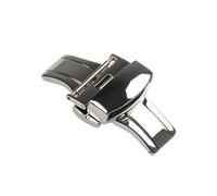 YELEMEABHB Fit for Patek Butterfly Buckle Folding Leather Strap Watch Connecting Watch Clasp(Silver,16mm)