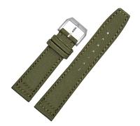 YELEMEABHB Fit For Pilot Spitfire Timezone Green Black Belts Wristwatch Straps 20mm 21mm 22mm Canvas Fabric Watch Band Watch strap(Pin green silver,22mm)