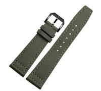 YELEMEABHB Fit For Pilot Spitfire Timezone Green Black Belts Wristwatch Straps 20mm 21mm 22mm Canvas Fabric Watch Band Watch strap(Pin green black,22mm)
