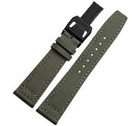 YELEMEABHB Fit For Pilot Spitfire Timezone Green Black Belts Wristwatch Straps 20mm 21mm 22mm Canvas Fabric Watch Band Watch strap(Green black,21mm)