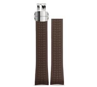 YELEMEABHB Fit For PP Aquananaut 5164 5167 Series Watch Strap Waterproof Silicone Bracelet 21mm Black Blue Rubber Band With Folding Clasp Watch strap(Brown silver)