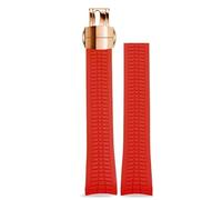 YELEMEABHB Fit For PP Aquananaut 5164 5167 Series Watch Strap Waterproof Silicone Bracelet 21mm Black Blue Rubber Band With Folding Clasp Watch strap(Red rose gold)