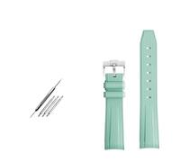 YELEMEABHB Fit For Rolex Fit For Omega X Fit For Swatch Joint MoonSwatch Constellation Rubber Watchband Waterproof Sports 20mm Curvedor Watch Strap Soft BAND Watch strap(Green silver clasp)