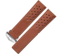 YELEMEABHB Fit For TAG Heuer F1 Fit For Monaco CALIBRE Men's Watchband Leather 20mm 22mm 24mm Cow Leather With Folding Buckle Black Brown BANDS Watch strap(Brown silver,24mm)