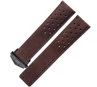 YELEMEABHB Fit For TAG Heuer F1 Fit For Monaco CALIBRE Men's Watchband Leather 20mm 22mm 24mm Cow Leather With Folding Buckle Black Brown BANDS Watch strap(Dark brown black,20mm)