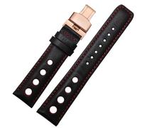 YELEMEABHB Fit For Tissot 1853 Sports Racing Series PRS516 T91 Watchband Cowhide 20mm Fit For Chopin Watch Band Genuine Leather Straps Watch strap(Black red RG)