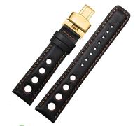 YELEMEABHB Fit For Tissot 1853 Sports Racing Series PRS516 T91 Watchband Cowhide 20mm Fit For Chopin Watch Band Genuine Leather Straps Watch strap(Black orange gold)