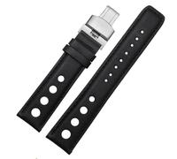 YELEMEABHB Fit For Tissot 1853 Sports Racing Series PRS516 T91 Watchband Cowhide 20mm Fit For Chopin Watch Band Genuine Leather Straps Watch strap(Black silver)