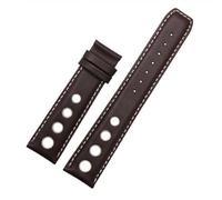 YELEMEABHB Fit For Tissot 1853 Sports Racing Series PRS516 T91 Watchband Cowhide 20mm Fit For Chopin Watch Band Genuine Leather Straps Watch strap(Brown white no clasp)