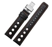 YELEMEABHB Fit For Tissot 1853 Sports Racing Series PRS516 T91 Watchband Cowhide 20mm Fit For Chopin Watch Band Genuine Leather Straps Watch strap(Black orange silver)