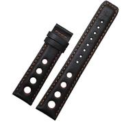 YELEMEABHB Fit For Tissot 1853 Sports Racing Series PRS516 T91 Watchband Cowhide 20mm Fit For Chopin Watch Band Genuine Leather Straps Watch strap(Blackorangenoclasp)