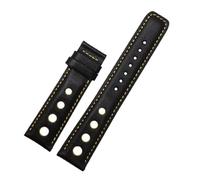 YELEMEABHB Fit For Tissot 1853 Sports Racing Series PRS516 T91 Watchband Cowhide 20mm Fit For Chopin Watch Band Genuine Leather Straps Watch strap(Blackyellow noclasp)