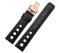 YELEMEABHB Fit For Tissot 1853 Sports Racing Series PRS516 T91 Watchband Cowhide 20mm Fit For Chopin Watch Band Genuine Leather Straps Watch strap(Black orange RG)