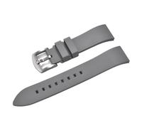 YELEMEABHB Fluorine Rubber Watch Strap Quick Release Watchband 18-19-20-21mm For Each Brand Diving Watch Bands Watch strap(Grey Silver,21mm)