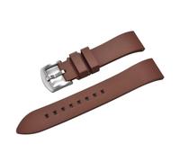 YELEMEABHB Fluorine Rubber Watch Strap Quick Release Watchband 22-23-24mm For Each Brand Diving Watch Bands Watch strap(Brown Silver,24mm)