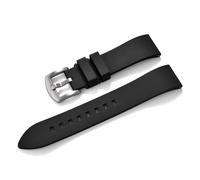 YELEMEABHB Fluorine Rubber Watch Strap Quick Release Watchband 22-23-24mm For Each Brand Diving Watch Bands Watch strap(Black Silver,23mm)