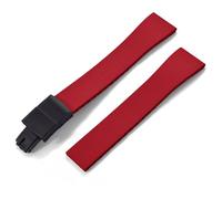 YELEMEABHB Fluoro Rubber Watch Band CTS FKM Strap 16 18 19 20 21 22mm Cut To Size Fast Release Adjustable Universal Bracelet Black Buckle Watch clasp(Red Black Buckle,18mmx16mm)