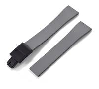 YELEMEABHB Fluoro Rubber Watch Band CTS FKM Strap 16 18 19 20 21 22mm Cut To Size Fast Release Adjustable Universal Bracelet Black Buckle Watch clasp(Grey Black Buckle,21mmx18mm)