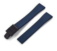 YELEMEABHB Fluoro Rubber Watch Band CTS FKM Strap 16 18 19 20 21 22mm Cut To Size Fast Release Adjustable Universal Bracelet Black Buckle Watch clasp(Blue Black Buckle,19mmx16mm)