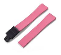 YELEMEABHB Fluoro Rubber Watch Band CTS FKM Strap 16 18 19 20 21 22mm Cut To Size Fast Release Adjustable Universal Bracelet Black Buckle Watch clasp(Pink Black Buckle,19mmx16mm)