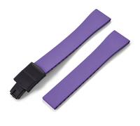 YELEMEABHB Fluoro Rubber Watch Band CTS FKM Strap 16 18 19 20 21 22mm Cut To Size Fast Release Adjustable Universal Bracelet Black Buckle Watch clasp(Purple1 Black Buckle,20mmx16mm)