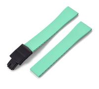 YELEMEABHB Fluoro Rubber Watch Band CTS FKM Strap 16 18 19 20 21 22mm Cut To Size Fast Release Adjustable Universal Bracelet Black Buckle Watch clasp(Mint Black Buckle,19mmx16mm)
