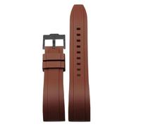 YELEMEABHB Fluoro Rubber Watchband Fit For Rolex Tudor Black Green Wristband 20mm 22mm Sport Watch Strap With Quick Release Spring Bar Watch strap(Brown black clasp,22mm)