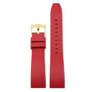 YELEMEABHB Fluoro Rubber Watchband Fit For Rolex Tudor Black Green Wristband 20mm 22mm Sport Watch Strap With Quick Release Spring Bar Watch strap(Red gold clasp,20mm)