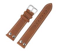 YELEMEABHB Genuine Leather Lychee Pattern Watch Band Black Coffee Brown Rivets Watchband Wrist Strap Belt Bracelet 18mm 20mm 22mm 24mm Watch strap(6,18mm)