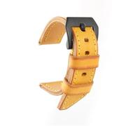 YELEMEABHB Genuine Leather Watch Strap Yellow Handmade Watch Strap 20mm 22mm 24mm 26mm Fit for Panerai Men's Cinturino Per Orologio Watch Strap