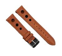 YELEMEABHB Genuine Leather Watchband 18mm 20mm 22mm 24mm Brown Coffee Black Racing Strap Handmade Stitching Quick Release Watch Band Watch strap(Yellow Brown-BN Wire,18mm)