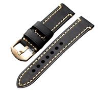 YELEMEABHB Handmade Bronze Watch Strap, 20MM 21MM 22MM 23MM 24MM 26MM, Pure Bronze Buckle, Head Cowhide Strap, Vintage Style Watchband Watch strap(Brack,23mm)
