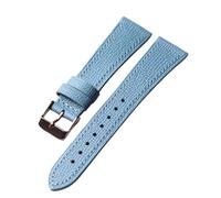 YELEMEABHB Handmade Glacier Blue Leather Strap, 18 19 20 21 22, Soft and Ultra-thin Head Cowhide Bracelet, Men's Vintage Style Watch strap(Rose Gold,22mm)