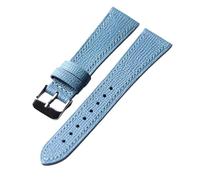 YELEMEABHB Handmade Glacier Blue Leather Strap, 18 19 20 21 22, Soft and Ultra-thin Head Cowhide Bracelet, Men's Vintage Style Watch strap(Silver buckle,22mm)