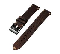 YELEMEABHB Handmade head layer cowhide leather strap 20 22 18MM leather bracelet. Soft brown black maroon men's bracelet Watch strap(Maroon,22mm)