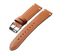 YELEMEABHB Handmade Palm Grain Genuine Leather Strap 18 19 20 22MM Brown Black Gray Vintage Men Watch Bracelet Suitable For Antique Watch strap(C Silver buckle,20mm)