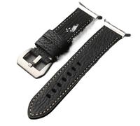 YELEMEABHB Handmade Shark Leather Strap Fit For Samsung Galaxy Watch 5 6 7ultra 47MM Brown Black Thickened Men's Bracelet, Vintage Styl Watch strap(Brack Silver Buckle)
