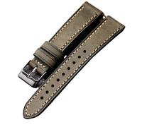 YELEMEABHB Handmade Strap Italian First Layer Cowhide Leather Watchband 18 19 20 21 22MM Green Gray Brown Men's Old Watch Bracelet Watch strap(Gr,19mm)