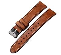 YELEMEABHB Handmade Strap Italian First Layer Cowhide Leather Watchband 18 19 20 21 22MM Green Gray Brown Men's Old Watch Bracelet Watch strap(Bruin,21mm)