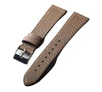 YELEMEABHB Handmade Top Layer Cowhide Strap, Palm Pattern 18 19 20 21 22MM Blue Black Brown Gray Genuine Leather Strap, Soft Ultra-Thin Watch strap(C Silver Buckle,19mm)