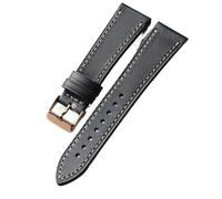 YELEMEABHB Handmade Wax Leather Strap, Suitable For Antique Watchband 18 19 20 21 22MM Leather Soft Men's Strap, Retro Style Watch strap(C Rose gold Buckle,18mm)