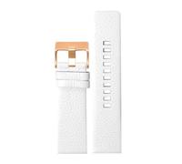 YELEMEABHB Leather Watchband Fit For Diesel DZ7256 DZ4344 DZ1657 DZ12 Watch Band Litchi Grain 22 24 26 27 28 30 32 34mm Strap Bracelet Watch strap(White rose gold,34mm)