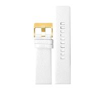 YELEMEABHB Leather Watchband Fit For Diesel DZ7256 DZ4344 DZ1657 DZ12 Watch Band Litchi Grain 22 24 26 27 28 30 32 34mm Strap Bracelet Watch strap(White gold clasp,27mm)