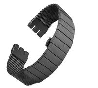 YELEMEABHB Metal Steel Band Fit For Swatch Stainless Steel Watchband Mesh Belt Three Fork Accessories 19mm Straps Men's And Women's Bracelet Watch strap(Black)