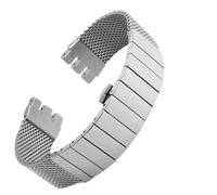 YELEMEABHB Metal Steel Band Fit For Swatch Stainless Steel Watchband Mesh Belt Three Fork Accessories 19mm Straps Men's And Women's Bracelet Watch strap(Silver)
