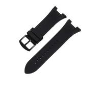 YELEMEABHB Nature Silicone Watchband Fit For Armani Fit For AX1803 AX1802 Watch Band Black Strap Rubber Belt Stainless Buckle Watch strap(Black-Black)