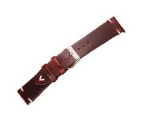 YELEMEABHB Retro Genuine Leather Watch Band 18mm 20mm 22mm Vintage Bracelet Women Man Accessories Watch strap(Red Brown,22mm)