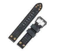 YELEMEABHB Retro Leather Watch Strap 18mm 20mm 22mm 24mmWatchband Fit For Panerai Brushed Stainless Steel Carved Clasp Accessories Watch strap(Blu,18mm)