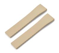 YELEMEABHB Rubber Watch Strap 16mm 18mm 19mm 20mm 21mm 22mm FKM CTS Watchband Quick Release Butterfly Silver Buckle Cut-To-Size Watch clasp(Khaki No Buckle,21mmx18mm)